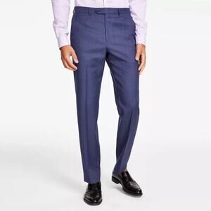 Michael Kors Men's Blue Solid Wool Stretch Classic-Fit Suit Pants Size 44W 30L